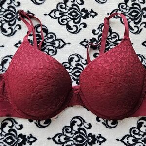 PINK Victoria's Secret Lace Wear everywhere push up Bra in  Red